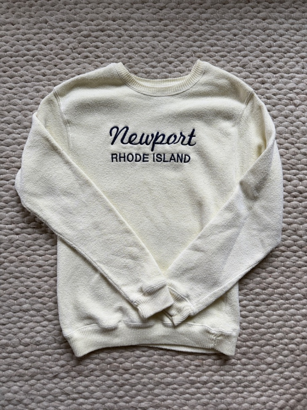 Isaac's Designs Newport Rhode Island Embroidered Crewneck Sweatshirt Yellow M